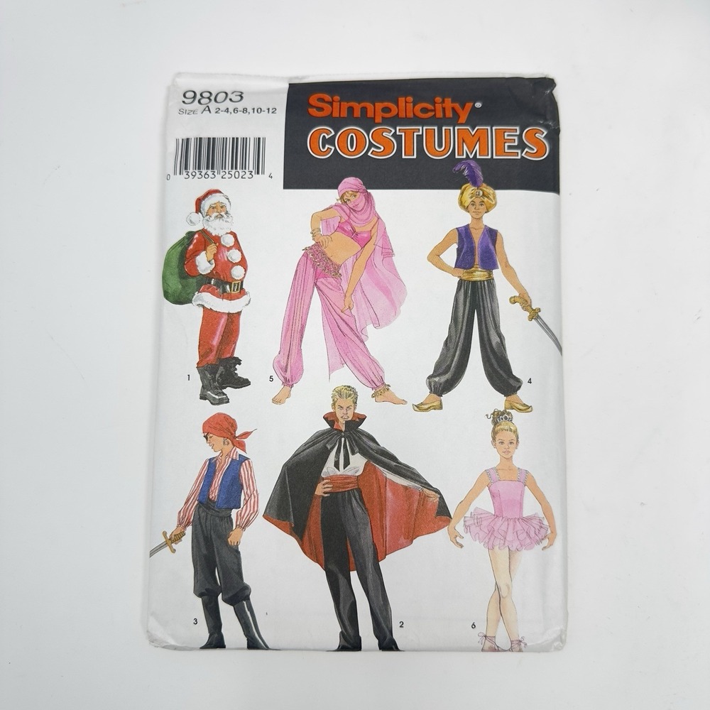 Simplicity 9803 Costume Sewing Pattern Halloween Christmas Youth 2-12 UNCUT 80s